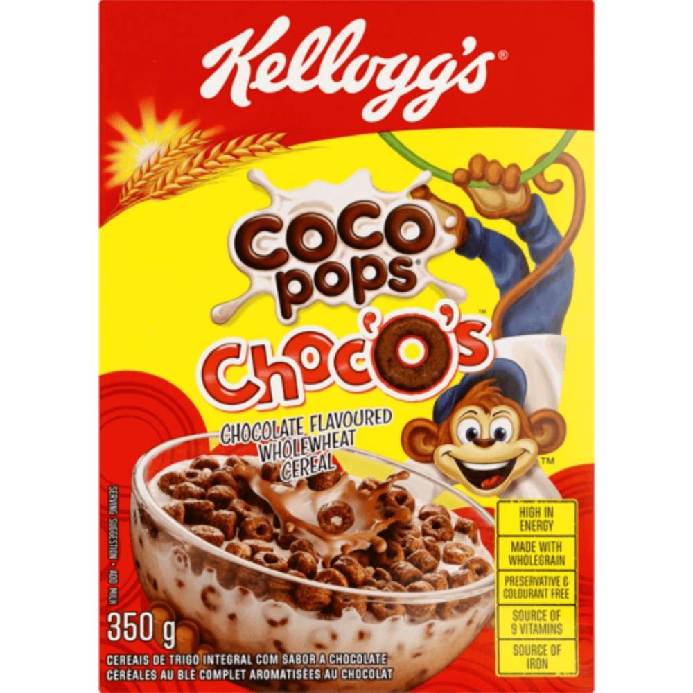 Kellogg's Coco-Pops Choc'O's Chocolate Flavoured Wholewheat Cereal 350g